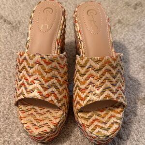 Cato Multicolor Woven Espadrille Slides